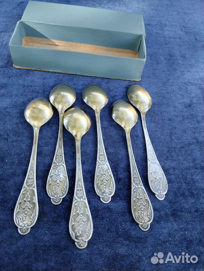 Ложка мельхиор СССР. 3 комплекта. Родная патина