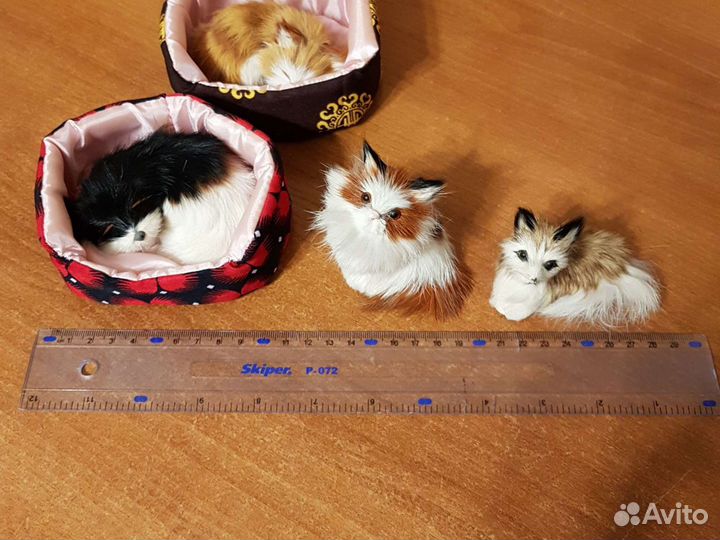 Набор из 4х сувенирных игрушек из меха