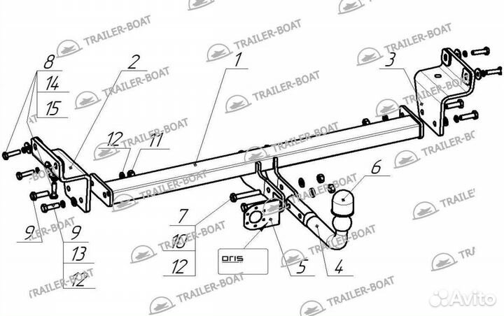 Фаркоп на Hyundai Tucson IV (NX4) 2020-XX, рама и крюк шар 50 мм, 49104