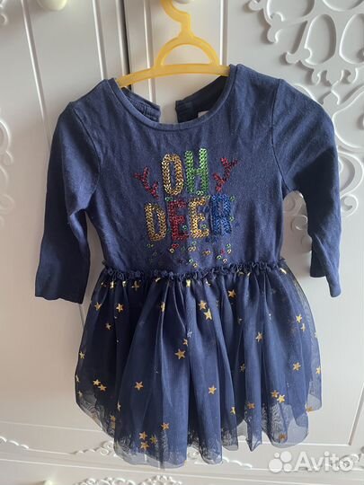 Вещи пакетом на девочку 74-80 (платья, песочники)