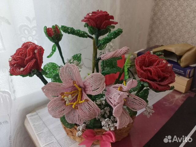 Розы из бисера