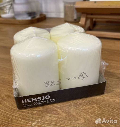 Набор свечей Икеа Hemsjo Хемшо 4шт