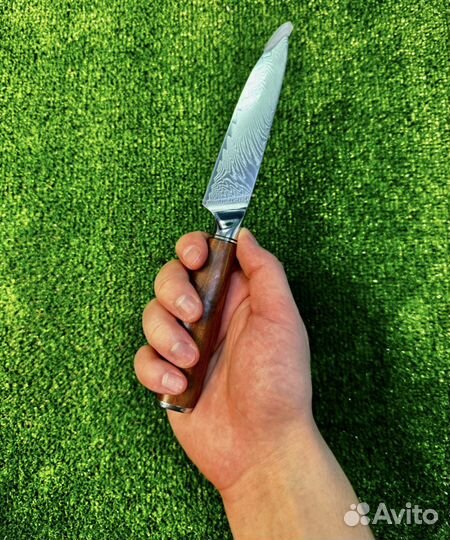 Нож овощной дамасская сталь