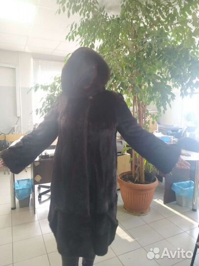 Шуба норковая с капюшоном 52 54 размер