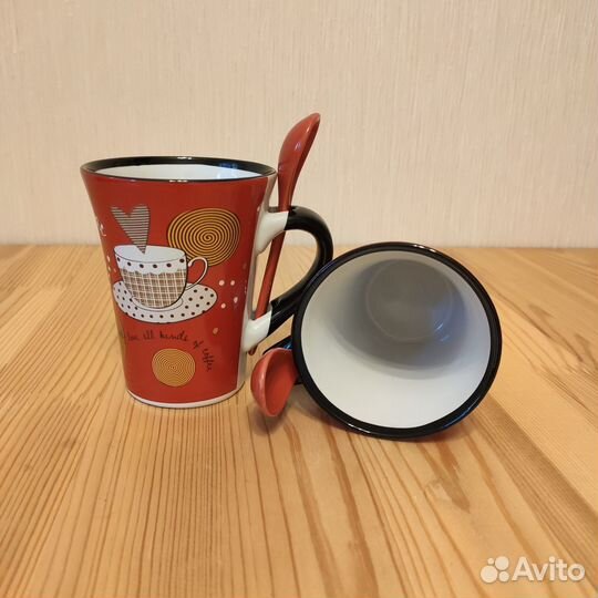 Стаканы для кофе и чая с ложками