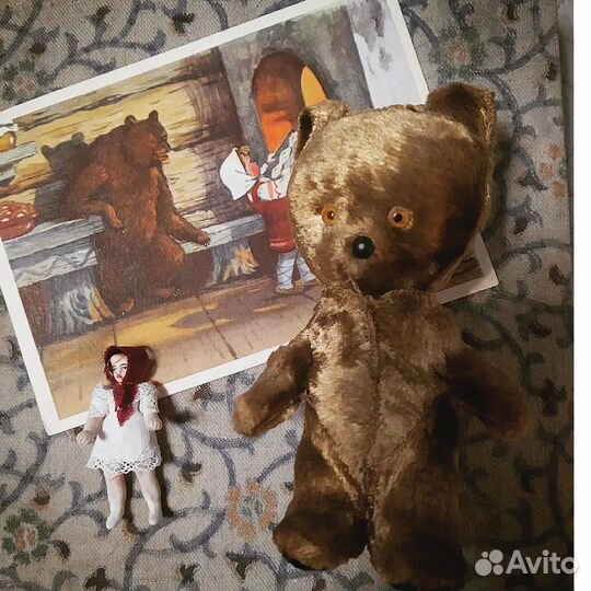 Игрушки СССР- мишка, куколки, колкий пластик