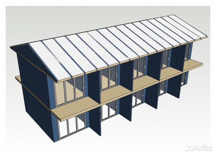 Лстк каркас гостевого дома на 10 номеров от произв