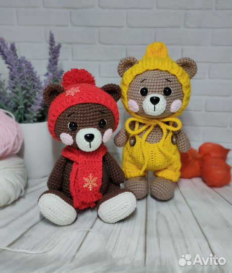 Вязаная игрушка амигуруми Мишка