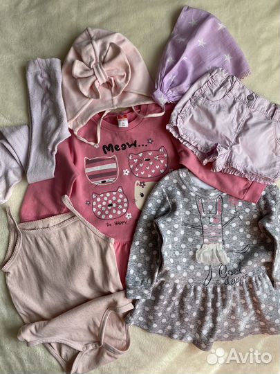 Вещи пакетом для девочки 74 80