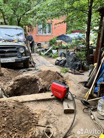 Устранение засоров. Промывка канализации 24/7