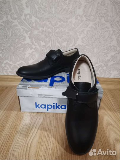 Туфли kapika чёрные для мальчика 37
