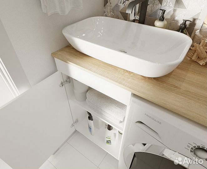 Тумба под раковину 1Marka Wash 50 Белый глянец напольная Ц0000002638