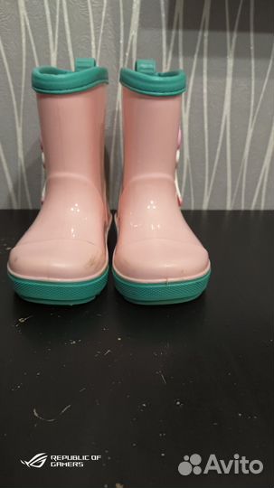 Сапожки детские на девочку резиновые. 26 размер
