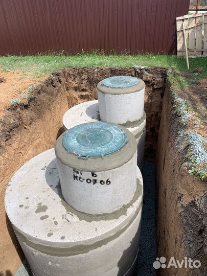 Септик - переливной - дренажный из жб колец