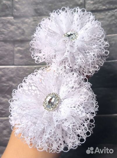 Банты для волос белые