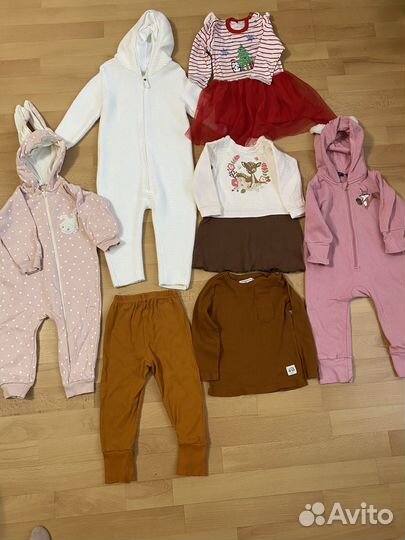 Вещи пакетом для девочки 74 80 86