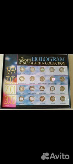 Набор 25 цент монет США 199-2002 в голограмном исп
