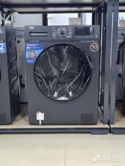 Стиральная машина Beko 7.5кг в черном цвете