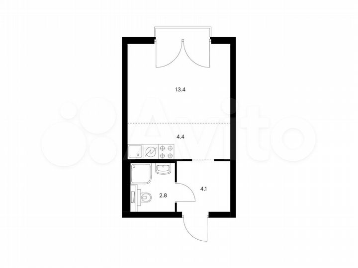 Квартира-студия, 24,7 м², 8/26 эт.