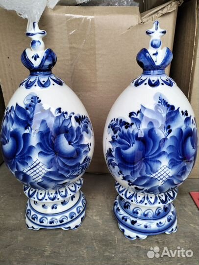 Пасхальное яйцо фарфор, гжель