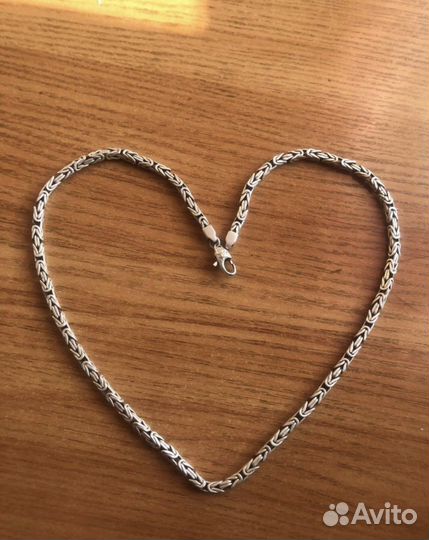 Серебряная цепь лисий хвост ручной работы