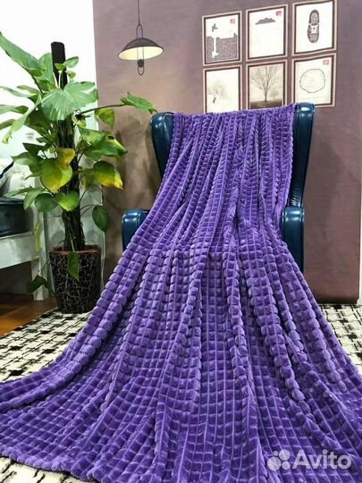 Пледы стриженный ворс Квадрат