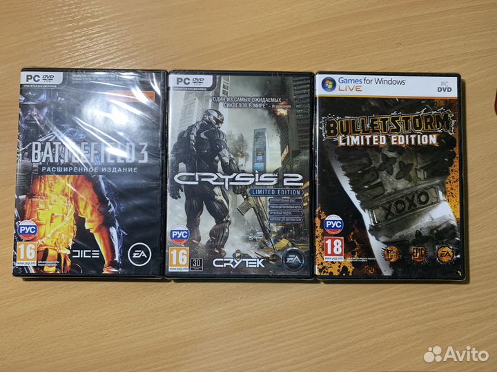 PC игры. DVD BOX. Crysis. Battlefield. Bulletstorm