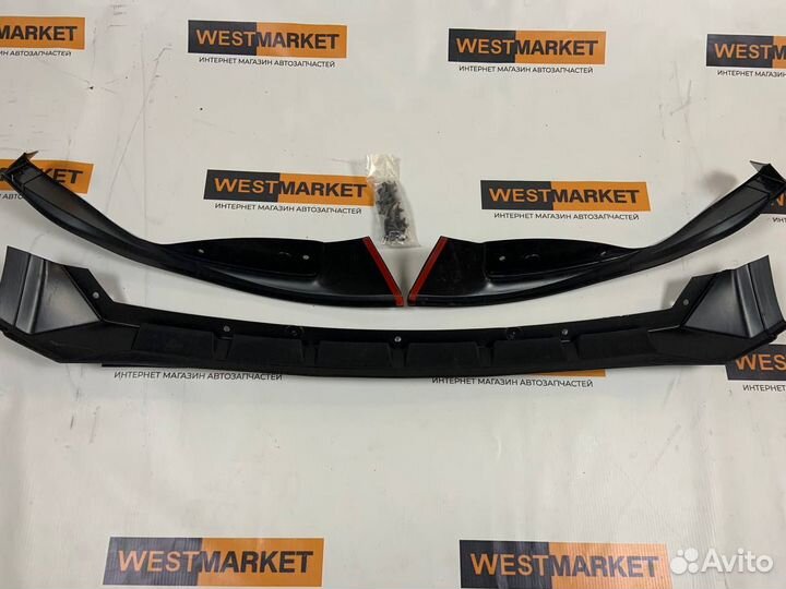 Сплиттер (губа) Лада Гранта Спорт барс Черный лак