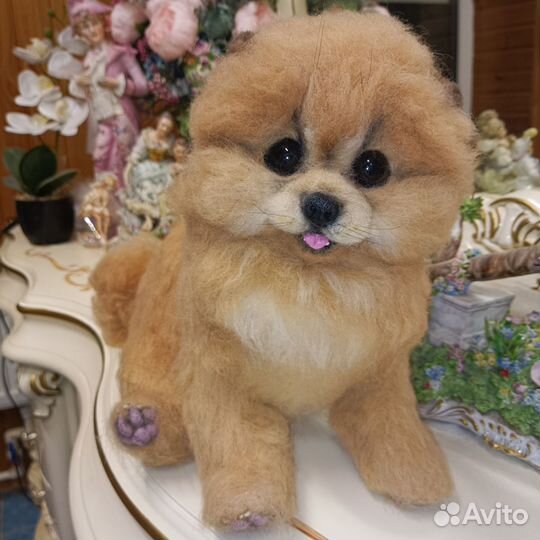 Щенок шпица, коллекционная игрушка