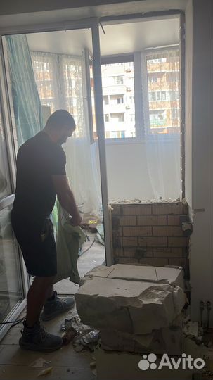 Демонтаж стен/слом балконнных блоков/слом/вывоз