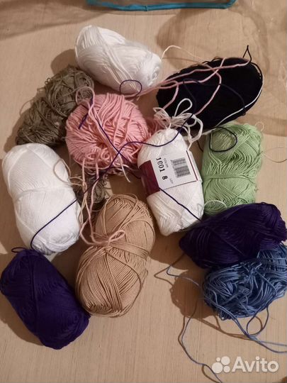 Набор бусины деревянные и пряжа (для слингобус