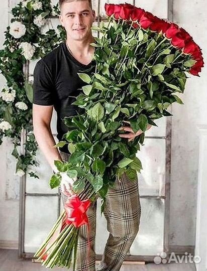 Розы высокие Доставка цветов