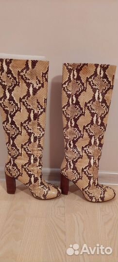 Сапоги кожаные питон Carlo Pazolini