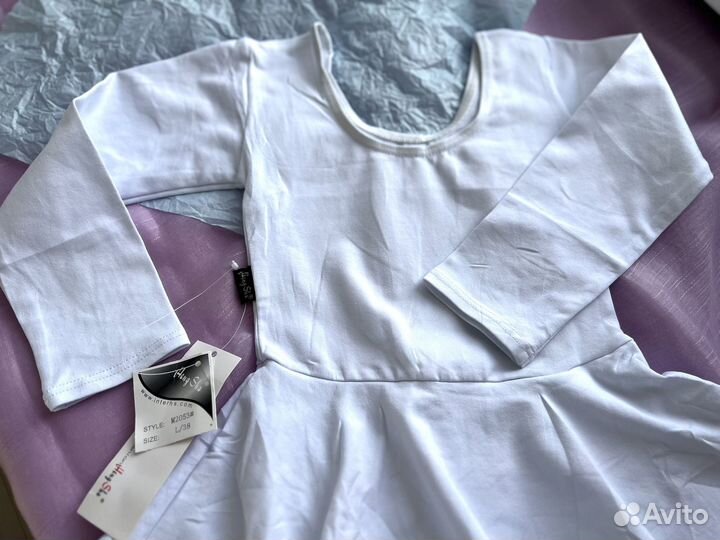 Боди для девочки белое с юбкой хлопок