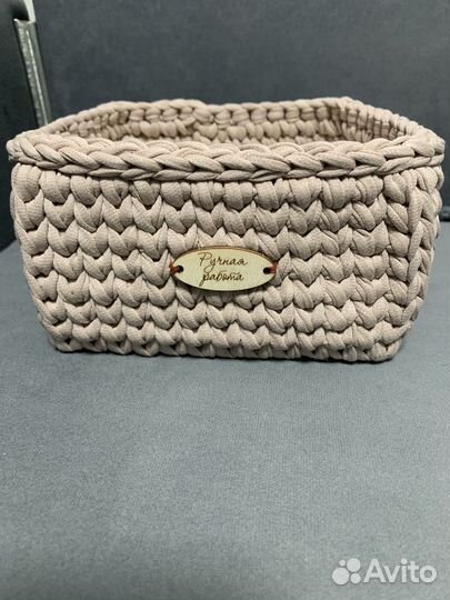 Корзинка из трикотажной пряжи