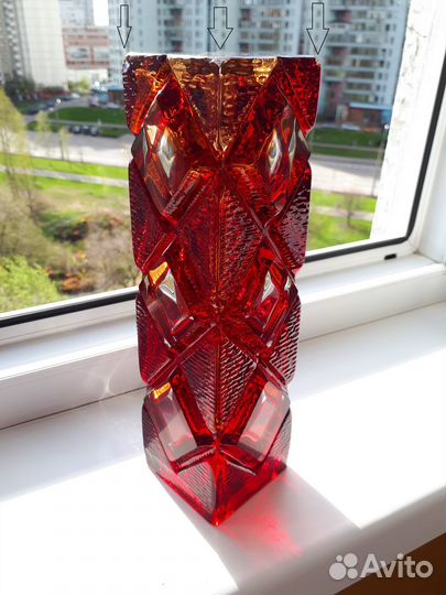 Ваза цветное стекло Неман Мурахвер