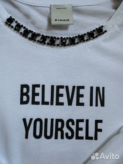 Белая футболка Pinko