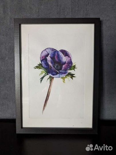 Картина акварелью в рамке