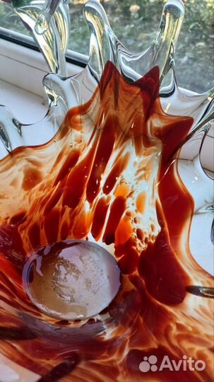 Ваза цветное стекло винтаж