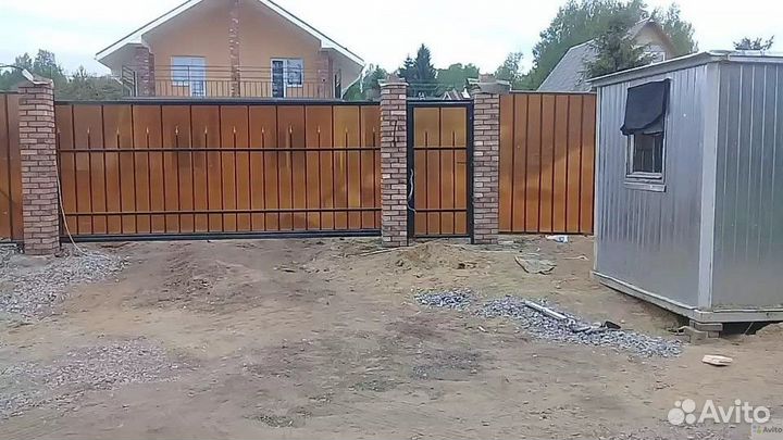 Откатные ворота+установка