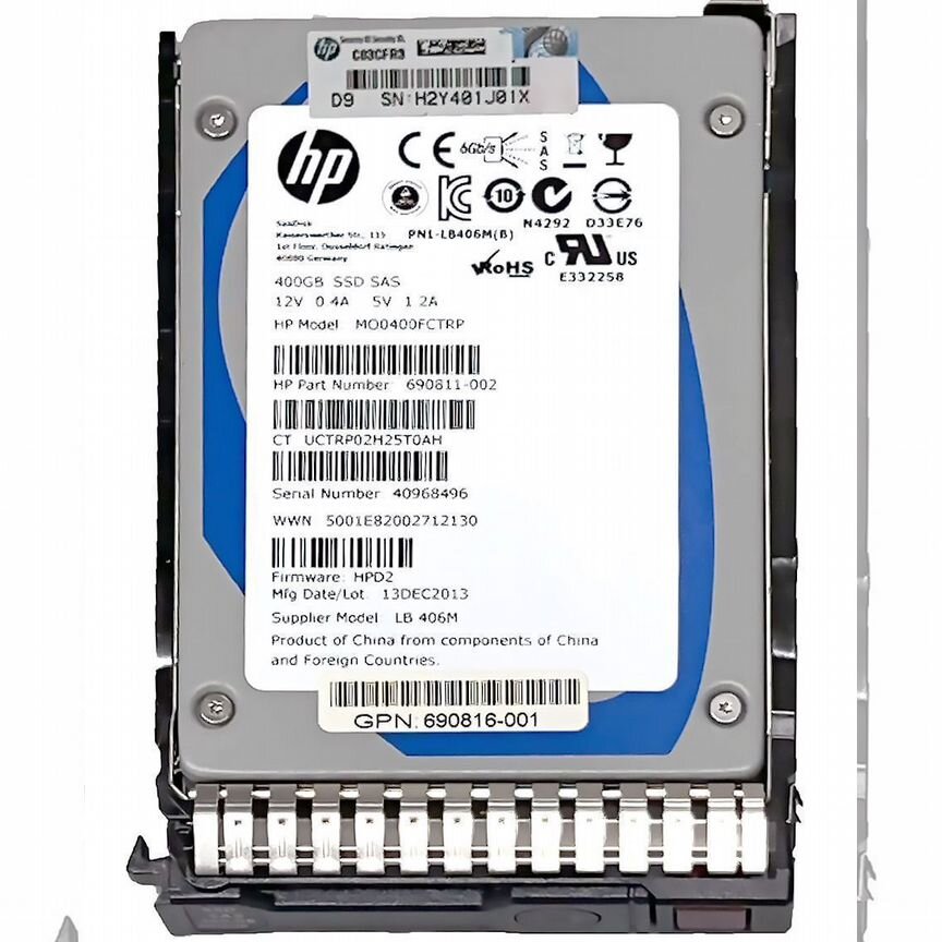 [691027-001] Жесткий Диск Hp 800gb Sas 2,5" Ssd 691027-001
