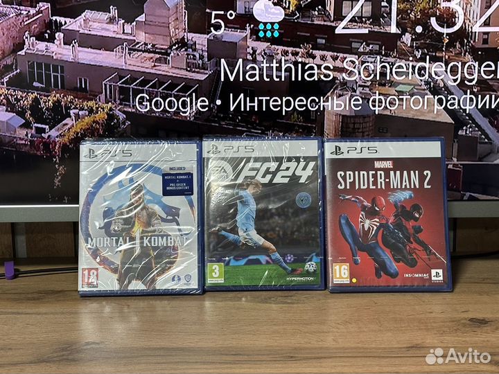 Игры на ps5 mk1, fc24, spider man 2