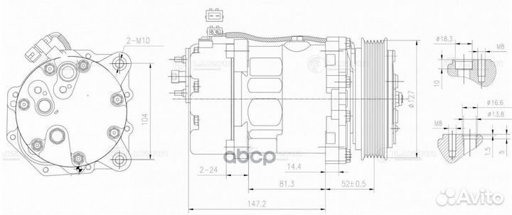 Компрессор кондиц. для а/м VW Transporter T4 (90)