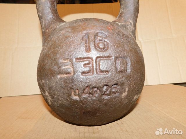 Старинная,спортивная гиря на 16 кг,СССР, клеймо, ц