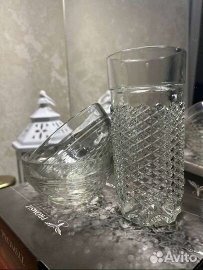 Подарочный набор посуды 6 стаканов и 2 креманки
