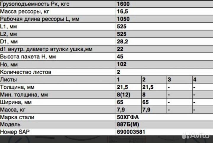 Рессора 2птс-4 передняя (2 листа) усиленная