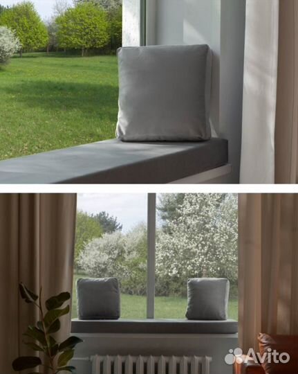 Матрас и подушка на подоконник