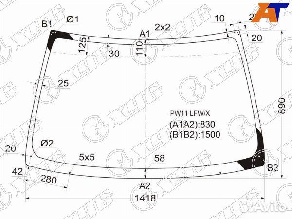 Стекло лобовое nissan expert