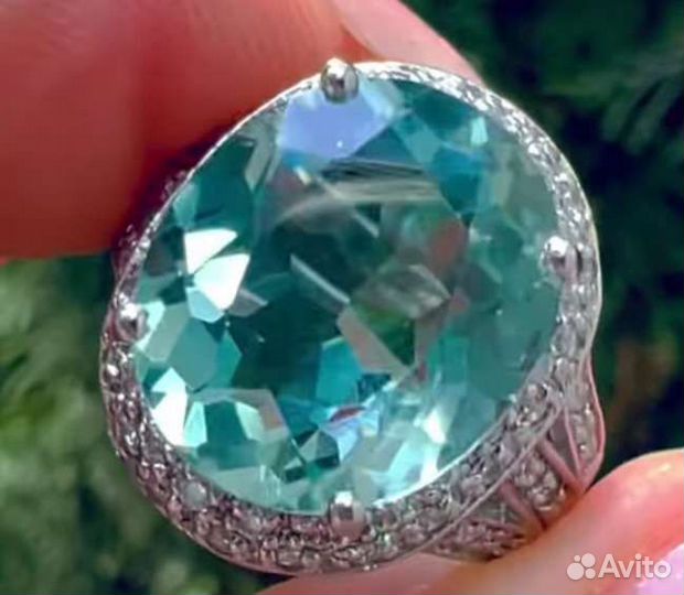 Кольцо с аквамарином Luxe серебряное
