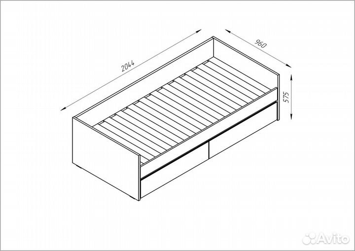Кровать IKEA Кастор двуспальная раздвижная 90х200